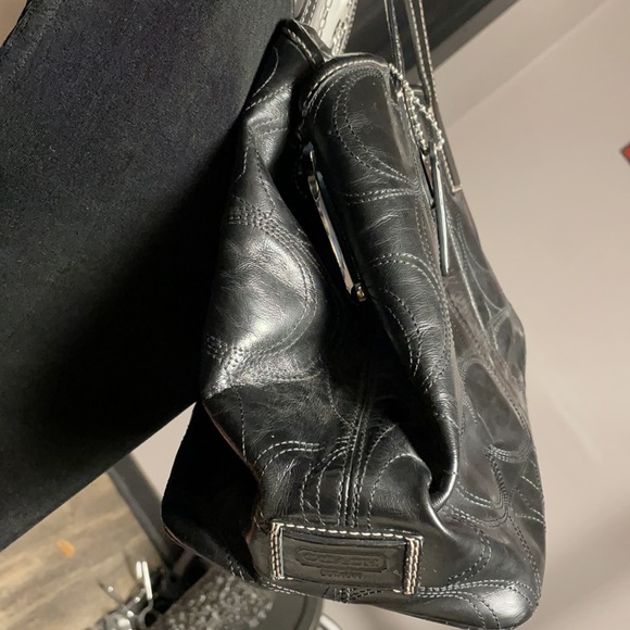 Coach Signature Stitched Patent Leather Logo Bag - Picture 8 of 17